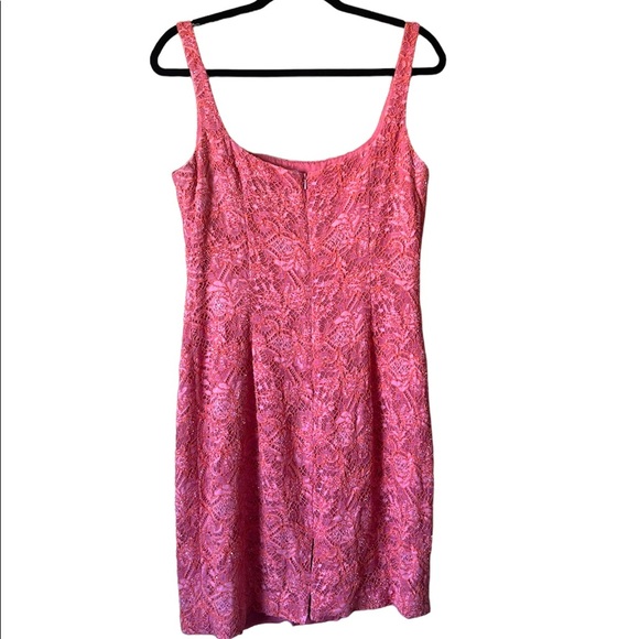 Carmen Marc Volvo pink beaded lace dress - Picture 2 of 7